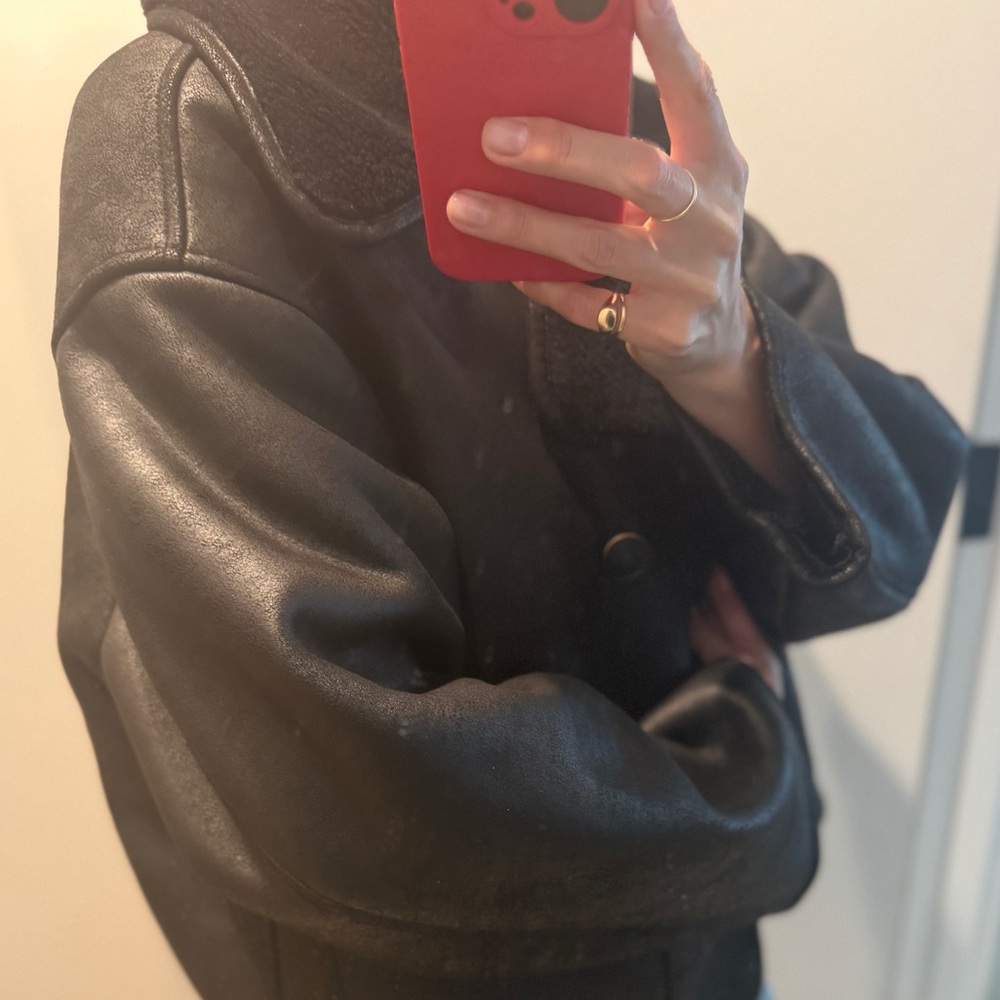 Zara Black Teddy Jacket - Picture 4 of 5